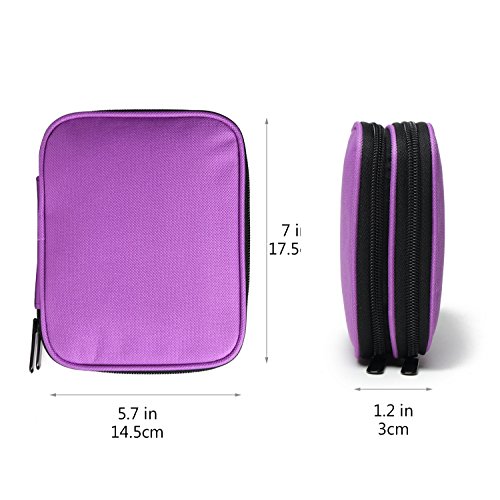 Goldwheat Crochet Hook Case Zipper Storage Organizer Bag Holder,Dark Purple - Thumbnail 6