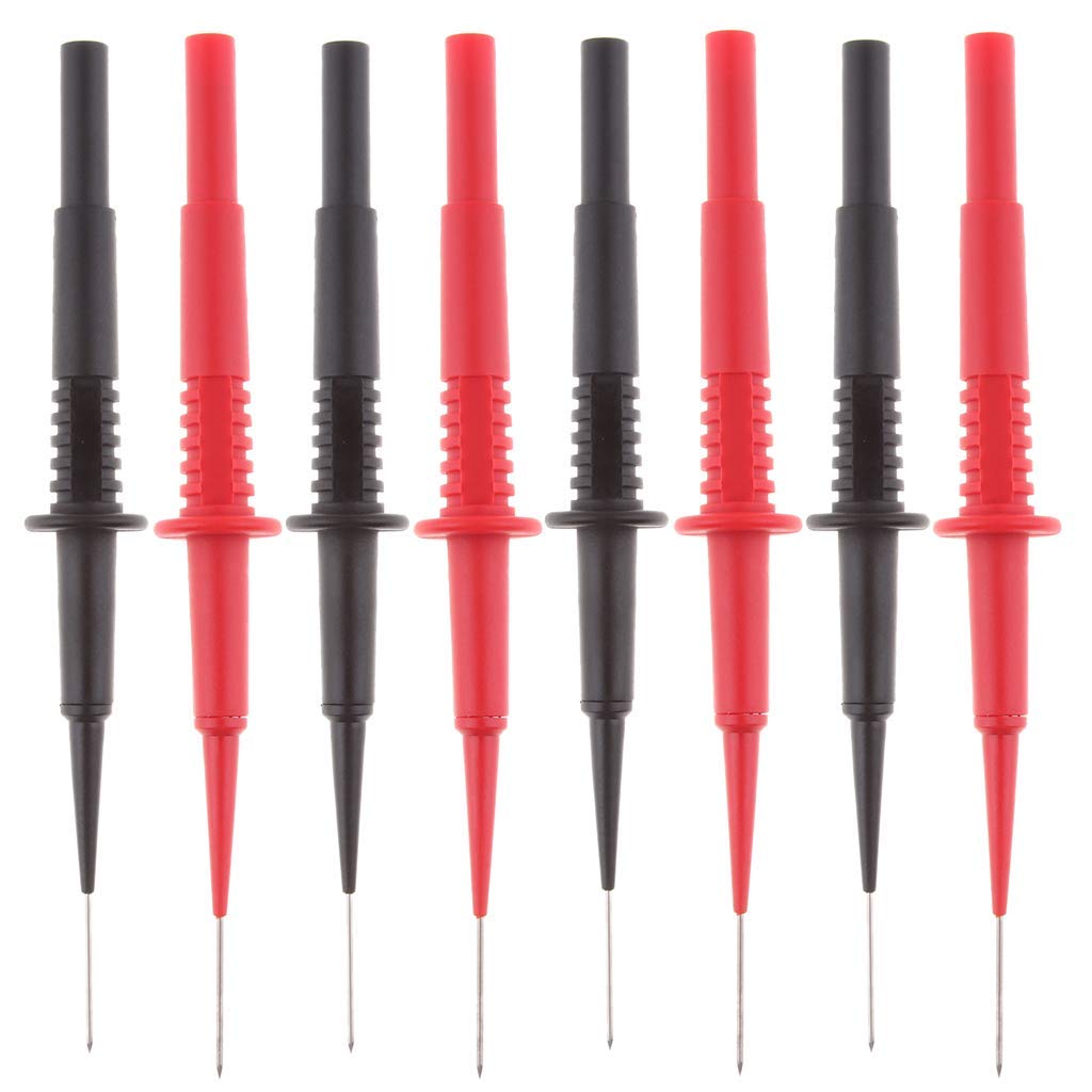 8 Pack Stainless Steel Needle Tipped Tip Multimeter Probes Test Leads