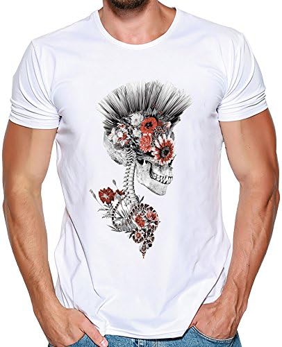 Mens T-Shirt, Quistal Short Sleeve Flower Skull Print Causal Modal Shirt for Summer Autumn
