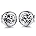 Xiaodian Titanium Stainless Steel-Natural Shell Anti-Allergy Stud Earrings Rhinestone Inlay/Round Loop Shaped Earrings Color Fading Proof
