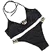 Gopen Brazilian Bikini Swimsuit For Women Padded Bikini Top Push Up Halter Triangle Bottom Printed