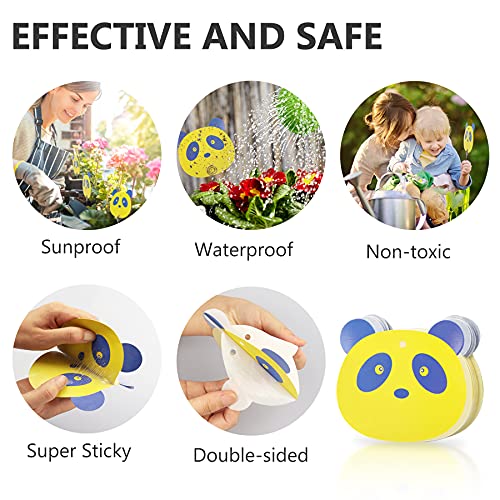 12 PCS Fruit Fly Trap Yellow Sticky Fungus Gnat Traps for House Plants Gnat Killer for Indoor / Outdoor, Glue Trappers Bug Catcher for Gnats, Whitefly, Mosquito Bits, Flying Insects - Protect Plants