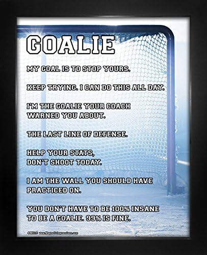 Framed Ice Hockey Goalie Net 8" x 10" Sport Poster Print