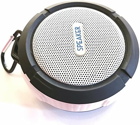 360 Degree surrounded sound rugged bluetooth Speaker built in Carabiner,Suction Cup, Waterproof, Wireless Supported Speaker with multi function uses for indoor/outdoor uses. Color : White