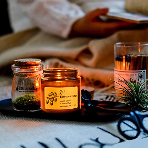 YINUO MIRROR Scented Candles Gift Set, Hand-Poured Natural Soy Wax Apothecary Amber Jar Candles, Perfect Women & Men Gifts with Essential Oils for Stress Relief and Aromatherapy Relaxation, 3Pack