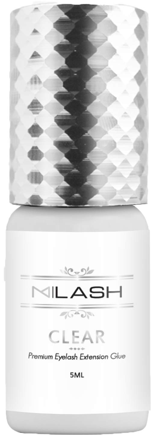 M | LASH CLEAR Adhesive For Eyelash Extensions 5ml | Drying Time 1-2 Seconds | 6-7 Weeks Retention | Sensitive Professional Use Semi-Permanent Eyelash Extensions Supplies Lash Glue