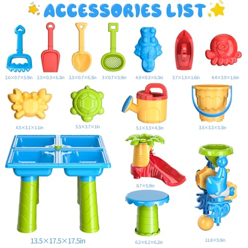 Diealles Shine Multifunctional Water Sand Table for Children Outdoor Play Table for Children 1 2 3 4 Years Old