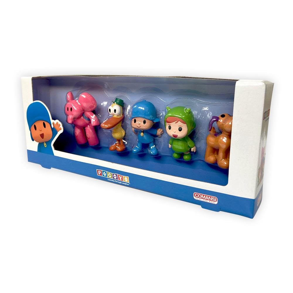 Comansi - Pocoyo Collection Set 5 Figures: Pocoyo, Elly, Duck, Loula Nina