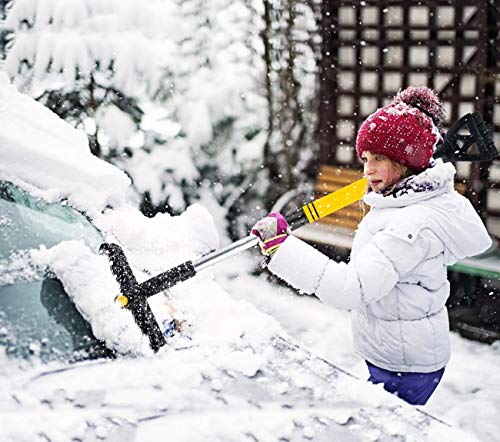 EDOU Extendable Snow Brush and Ice Scraper with Foam Grip Glove - Auto Window Windshield Snow Brush - Car Truck SUV Winter Snow Removal - Thumbnail 6
