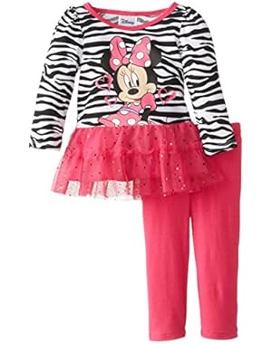 Baby Girls' Minnie Mouse 2 Piece Zebra Print Long Sleeve Tunic Set