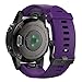 Wearable4U 20mm Garmin Fenix 5S / Fenix 5S Sapphire Quick Release Easy Fit Silicone Replacement Watch Band (Black Buckle/Purple)