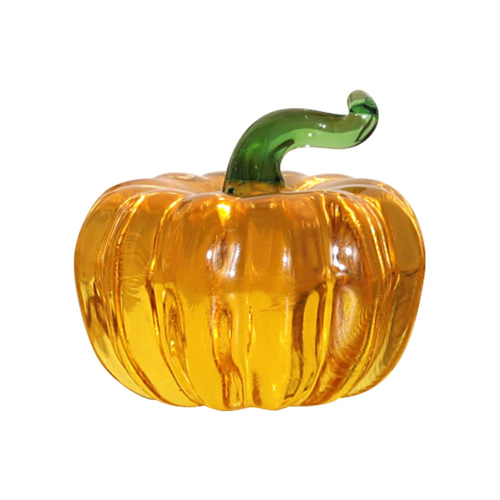 YANGSHINE Crystal pumpkin statue Ornament Artificial Fruit Sculpture Figurine Tabletop Paperweight Crystal Glass Ornament for Home Decor-pumpkin
