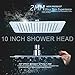 Rain Shower Head, 10 Inch Ultra Thin 304 Stainless Steel Solid Square Showerhead, High Pressure Rainfall Showerhead With Chrome Finish,Water Saving