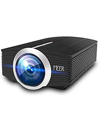 Video Projector, MEER 1600 Lumens 130'' Wide Screen LED Portable Projector with Built-in Speaker, for Home Entertainment Outside Movies Games Support iPad/iPhone /Smartphone/Laptop/Firestick/SD/USB