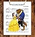 Beauty and Beast Sheet Music - Wall Art Print - Ready to Frame (8X10) Photo - Perfect Gift For Boys and Girls Rooms, Nursery, Disney World Fans - Disneyworld - Great For Home Decor