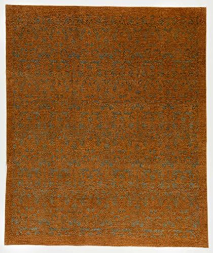 8x10 Overdyed Rug in Brown and Blue Color - Hand-knotted Area Rug Made of 100% Pure New Zealand Wool (7.11 ft. W x 9.6 ft. L)