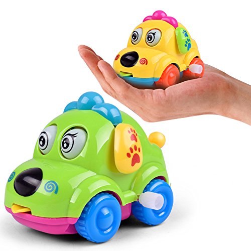 Catnew Cute Cartoon Running Car Wind Up Toy Clockwork Classic Baby Toddler Kids Toy - Random Color