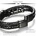 JOERICA Magnetic Clasp Leather Bracelets for Men Teens Cuff Bracelet 8.5inches
