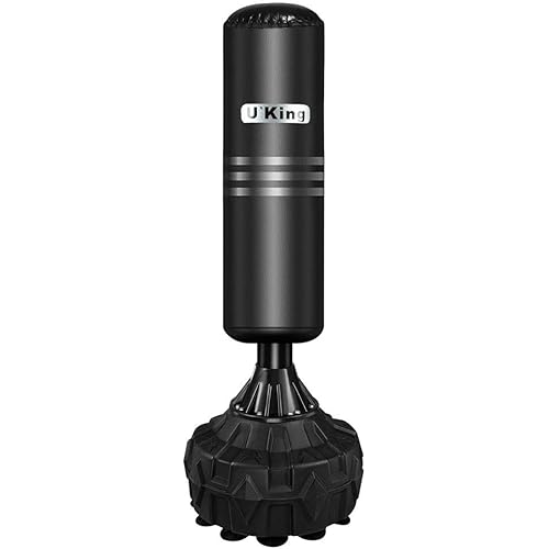 Punching Bag with Stand,Free Standing Punching Bags,Base with 12 Steady Suction Cups,Durable Kickboxing Bag for Adult Youth Men Indoor Fitness