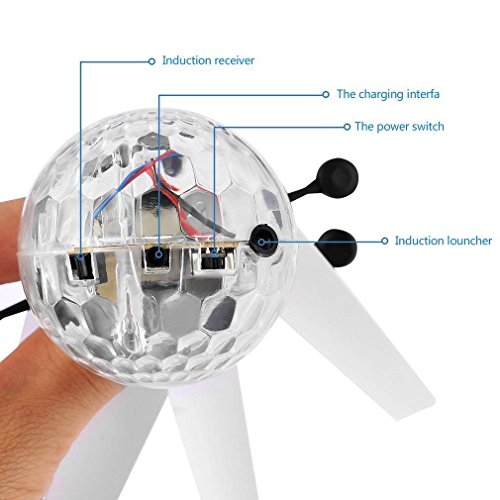 UTTORA Flying Ball, Kids Toys RC Infrared Induction Helicopter Airplane Fun Gadgets Mini Drone Flying Toys with Flashing LED Lights for Kids Adults - Thumbnail 2