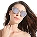 CHB Women's HD Mirrored Cateye Lens Creative Metal Frame Street Fashion Designer Polarized Sunglasses UV400 with Case