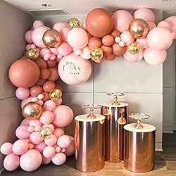 PartyWoo Blush Pink Balloons, 140 pcs Boho Pink