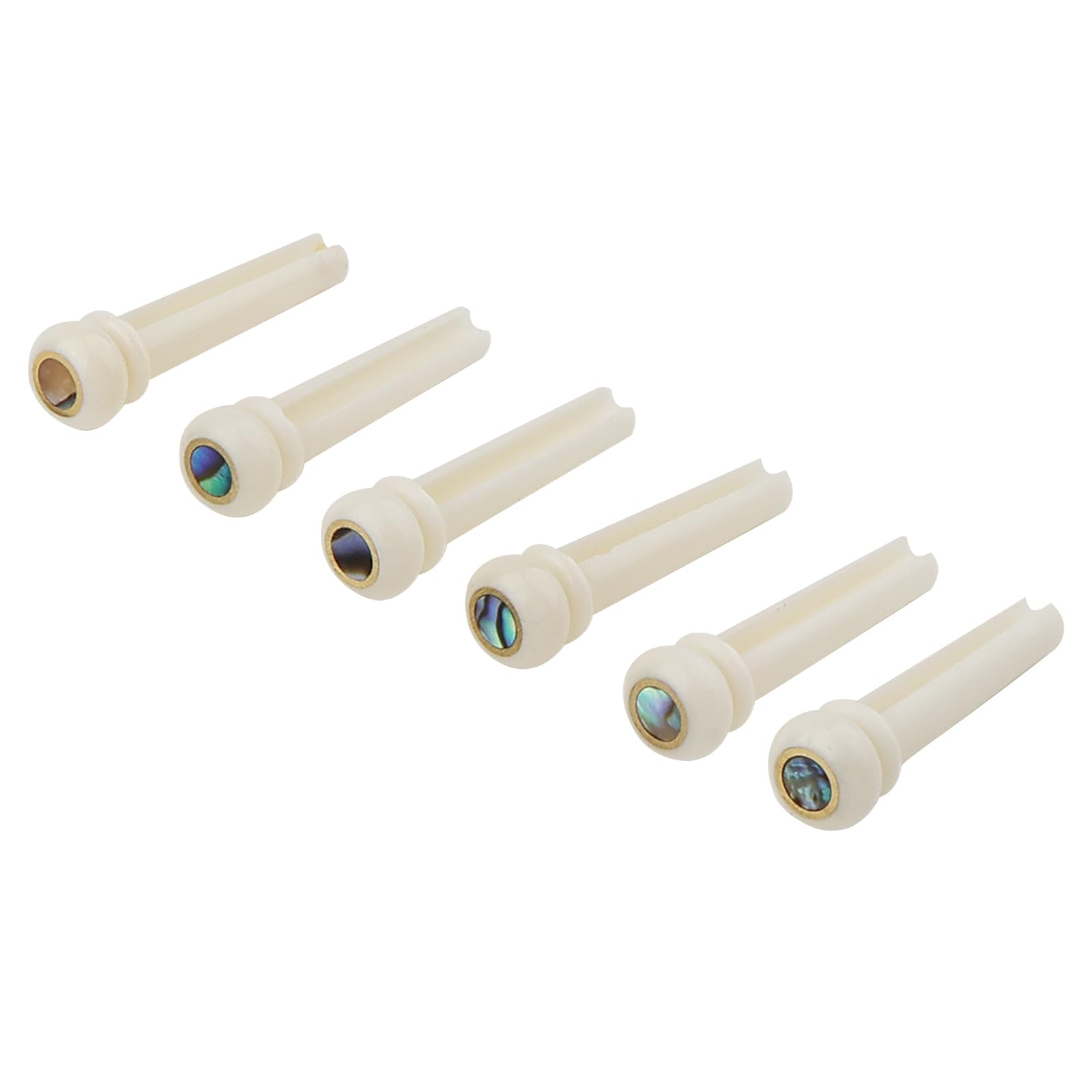 Pxyelec Real Bone Acoustic Guitar Bridge Pins End Pins String Pegs W/Abalone Dot Set of 6
