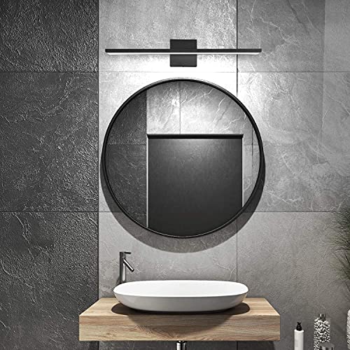 JUSHENG Black Bathroom Vanity Light Fixtures 24“ Inch Modern Aluminum