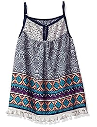Mi Michelle Big Girls 'Impreso Spaghetti Strap tanque con flecos borla
