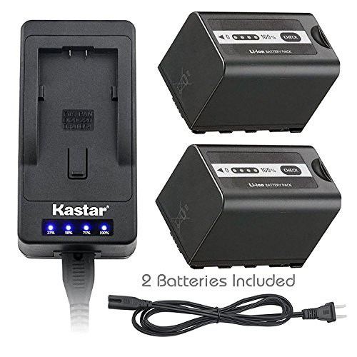Kastar LED Super Fast Charger & Battery 2 Pack for Panasonic VW-VBD58 VW-VBD29 VW-VBD78, Panasonic AG-UX180 AG-UX90 AG-3DA1 AG-AC8 AG-DVC30 AG-HPX171 AG-HVX201 AJ-PCS060 HC-MDH2 HC-X1000 HDC-Z10000