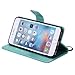 For iPhone 6 / 6S Wallet Case [NOT FOR iphone 6 plus], Sun Pattern Embossed PU Leather Magnetic Flip Cover Card Holders & Hand Strap Wallet Purse Case for iPhone 6 / 6S [4.7 Inch] - Green