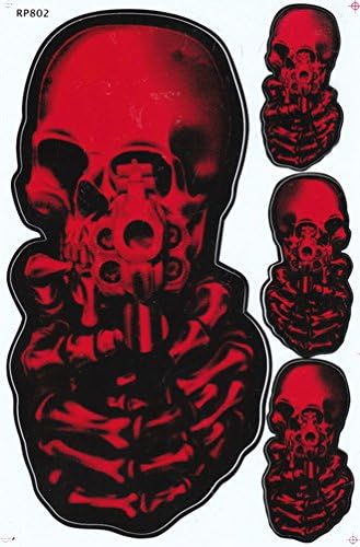 "5 Sheets" Skull Sticker Racing Car Motorcross Decal Motorcycle Truck Graphic Logo Bicycle Bike Stickers