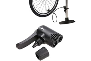 TYPOGROVE Pump Adapter Valve, 3 in 1 Replacement Dual Head Air Pump Adapter Valve Bicycle Bike Cycle Tyre Tube Pump Adapter, Bicycle Replacement Parts, Tires and Tubes, Bike Valve Adapter, Air Pump Attachments