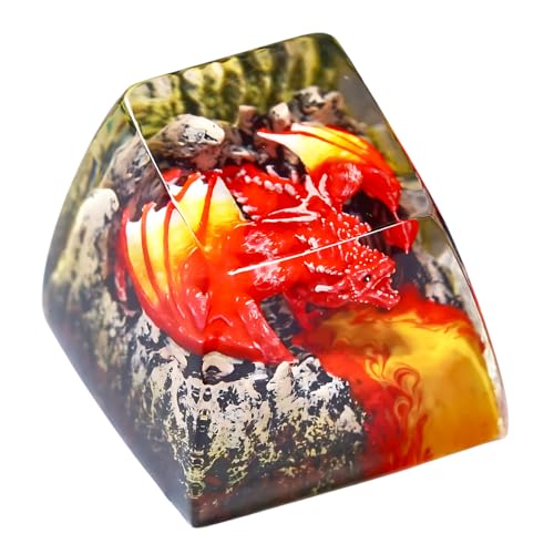 Red Dragon Artisan Keycap Volcano