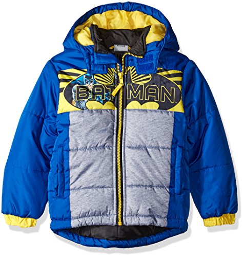 Warner Bros. Little Boys' Batman Puffer, Black, 5