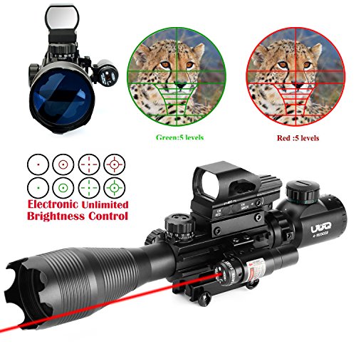 Uuq 4-16x50 tactical rifle scope red/green illuminated range find…