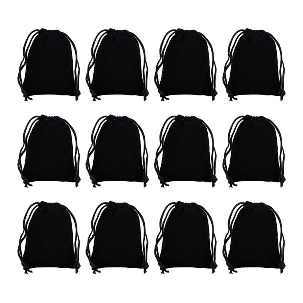 HugeDE 25 Pcs Velvet Drawstring Bags Jewelry Cloth Pouches Headphones Storage Bag Small Party Gift Pouch Wedding Favor Candy Bags for Halloween