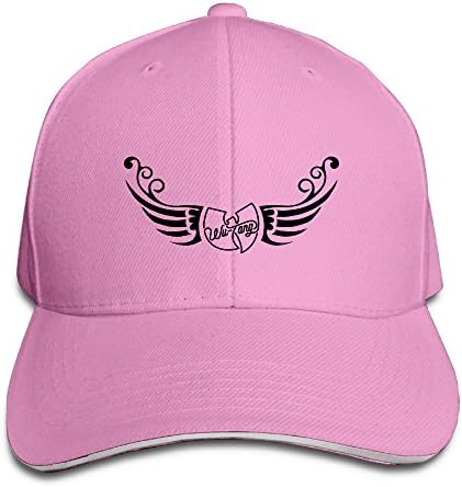 YLSD Wu-Tang Clan+wings Unisex Washed Twill Sandwich Bill Cap Adjustable Peaked Baseball Cap Fashion Golf Hat Cool Baseball Caps &amp; Golf Capssnapback Pink