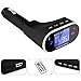 Btopllc Car FM Transmitter MP3 Player Car Kit, Wireless FM transmitter with Bluetooth, support USB/ Micro SD card Music Playing, Built-in Microphone, Hands Free Calling USB Charging and - Black
