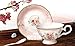 Jusalpha® Vintage Rose Bone China Pink Tea Cup and Saucer Set with Spoon-Coffee Cup-Coffee Mug-FLTCS06