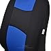 BDK Two-Tone PolyPro Car Seat Covers Full Set with Motor Trend Heavy Duty Rubber Car Floor Mats, Black & Blue – Interior Covers for Auto Truck Van SUV