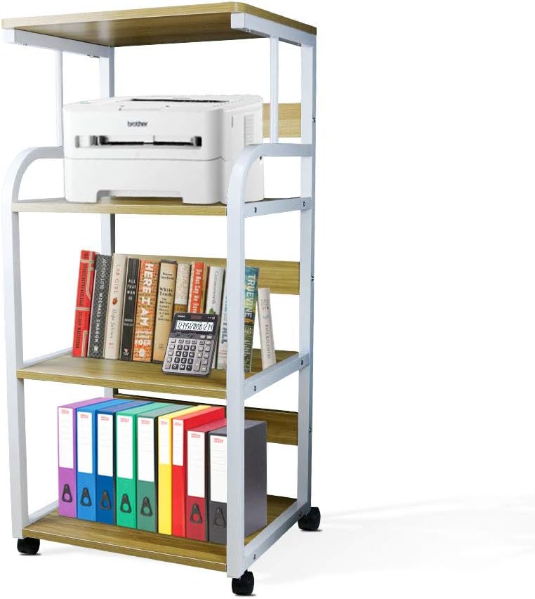 Retyion 4Shelf Mobile Printer Stand with Storage Shelves