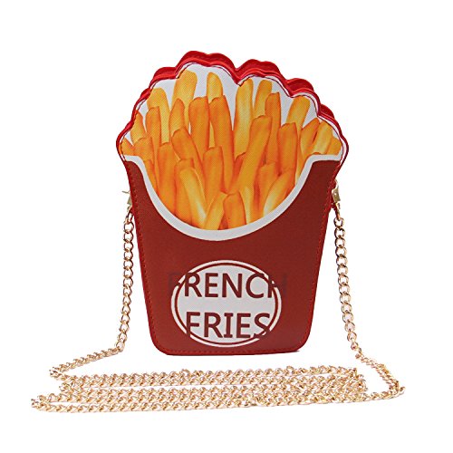 LUI SUI-Women Novelty Crossbody Bag Funky Purse Cute Phone Bag Handbag Cr32 (French Fries)