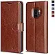 OCASE Samsung Galaxy S9 Case Leather Flip Wallet Case for Samsung Galaxy S9 Devices (Black)