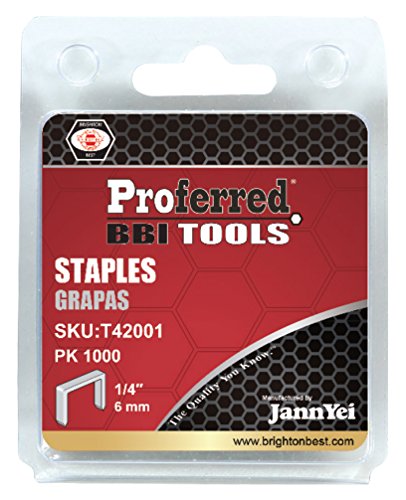 Proferred T42001 Staples, 1.2 mm Thick x 10.6 mm Wide, 1/4" (6 mm) Height