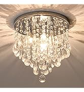NSRCE K9 Crystal Chandeliers, Modern Chandelier Lighting Fixture, Small Chandelier 10", 3-Light B...
