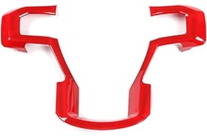 Keptrim for F-150 ABS Red Steering Wheel Cover Trim for 2015-2020 Ford F150, for 2017-2022 F250 F350, for 2018-2021 Ford Expe