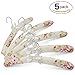Thick Pastel Non Slip Padded Hangers Premium For Sweaters Coats Women clothing, Calico Closet Hangers, Soft Satin Strong Wooden Skeleton, No Scratch Protect Clothes Dress etc, Set of 5