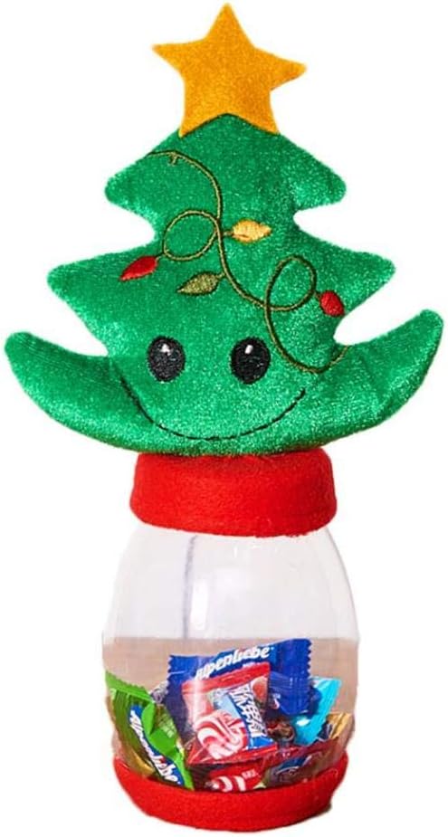 YZLSM 1pc Christmas Candy Jar Christmas Tree Children's Candy Bottle Transparent Plastic Food Xmas Party Gift Bell Candy Jars