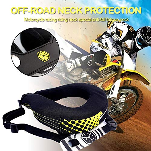 fineshelf Motocross Neck Brace,Off-Road Neck Guard,Neck Protector,Car Motorcycle Racing Riding Neck Guard Anti-Fall Fatigue Neck Guard-Black